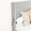 Structure de lit double en métal avec rangement, tête de lit à oreilles, abords de lit, gris, sans sommier tapissier, vérin à gaz de rangement compact, meubles de chambre à coucher gris-1566730134-1566730135