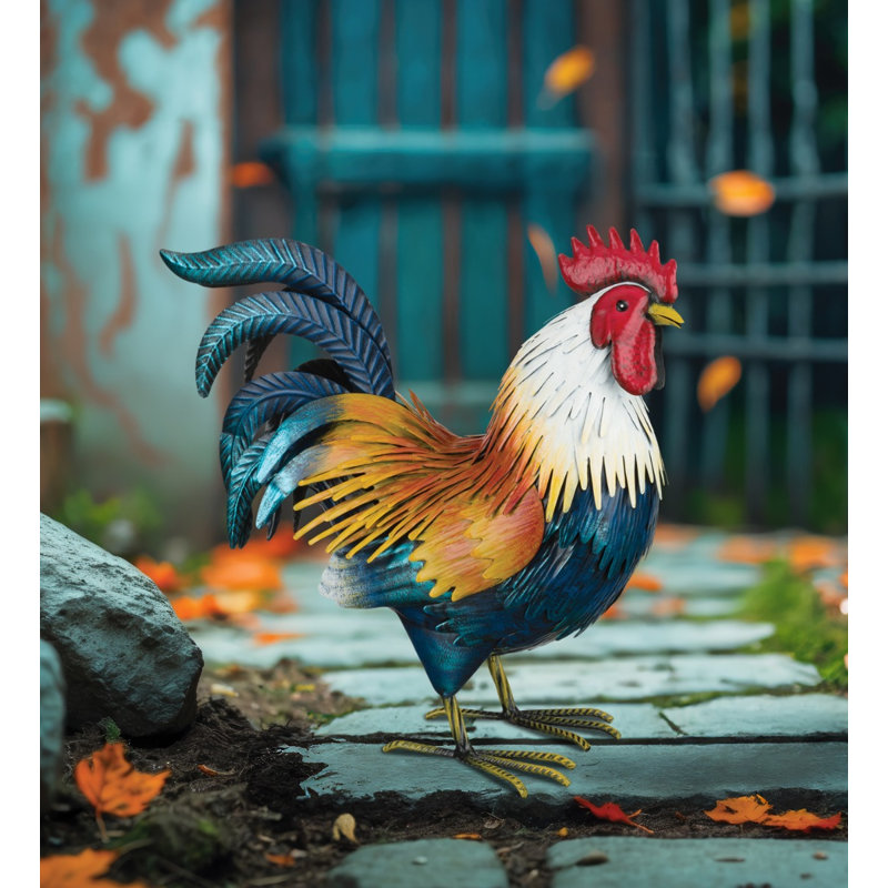Animals Weather Resistant Metal Garden Statue, 14" H x 15.25" W x 6.25" D