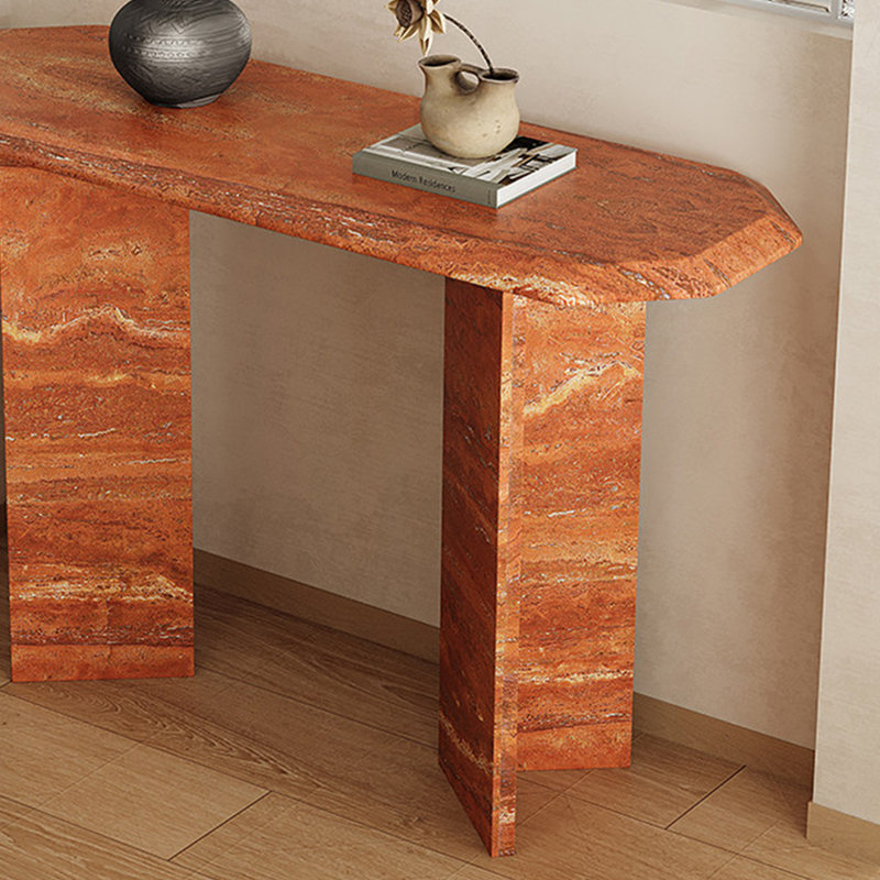 Console Wabi-Sabi, H 33,5 po x l 47,2 po x P 15,7 po, Brun-roux