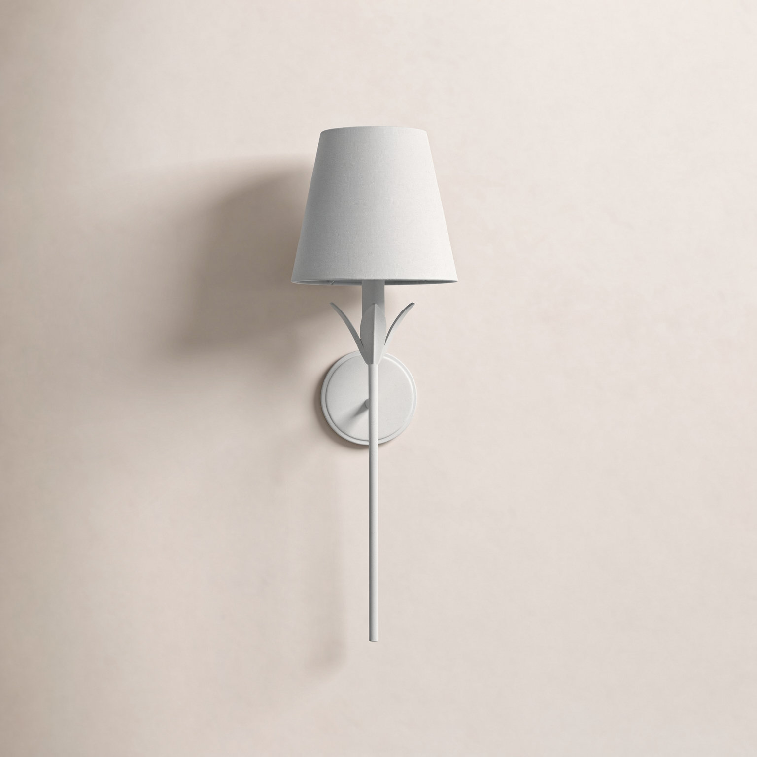 Margo Single Light Dimmable Silk Wallchiere, Matte White