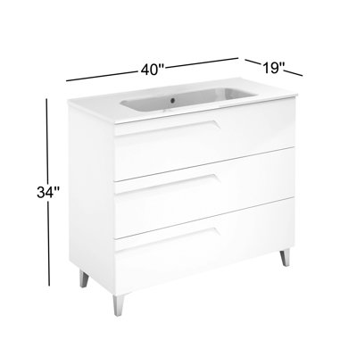 Alejandro 40'' Single Bathroom Vanity with Manufactured Wood Top