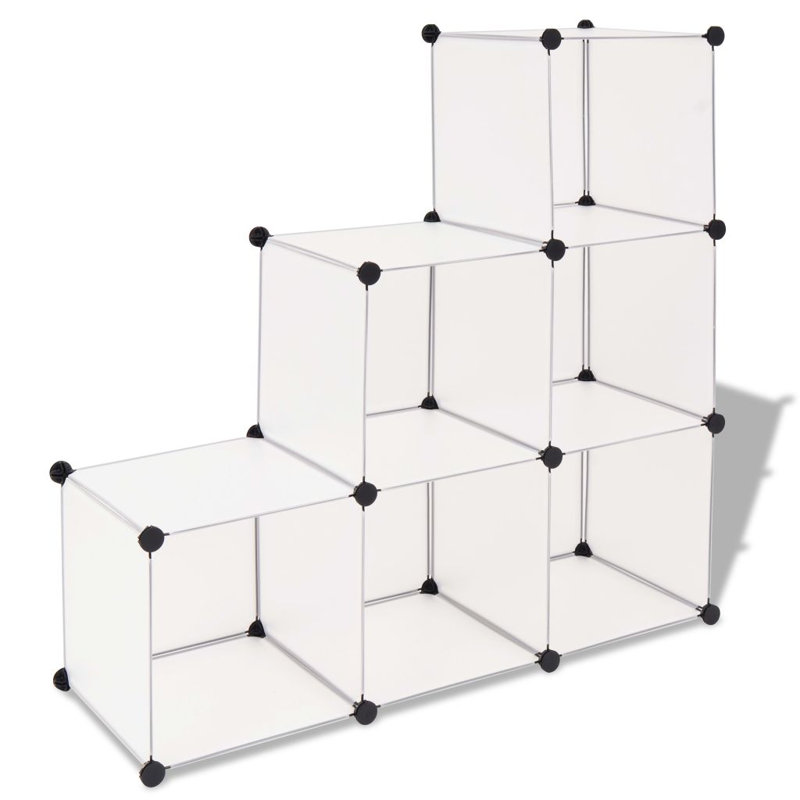 110cm H x 110cm W Steel Bookcase, White