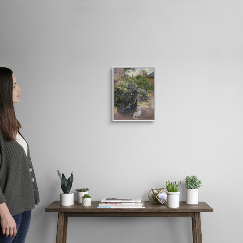 Reproduction d'art sur toile, Cadre flottant blanc, H 16 po x l 13 po x P 1,75 po