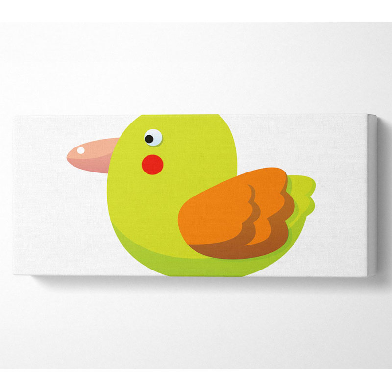 Red Spot Bird White - Wrapped Canvas Print, 81.3cm H x 183cm W x 10cm D