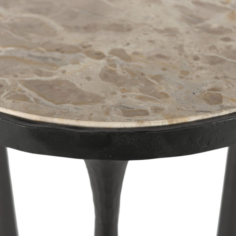 Billings End Table, Fossil Marble Top/Gray Base