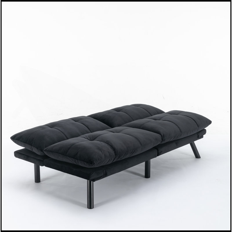 Canapé-lit convertible pliant moderne, Noir, noir, noir, noir