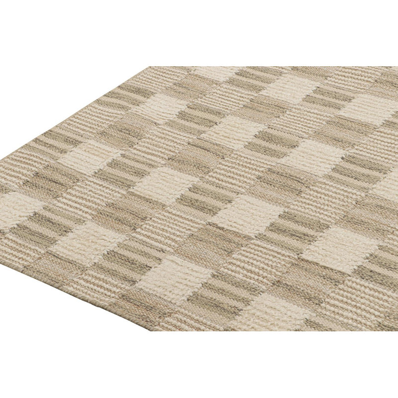 Scandinavian Wool Geometric Area Rug, Rectangle 8' x 10'