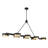 Lustre linéaire à DEL 8 lumières en noir mat avec accents laiton chaud 