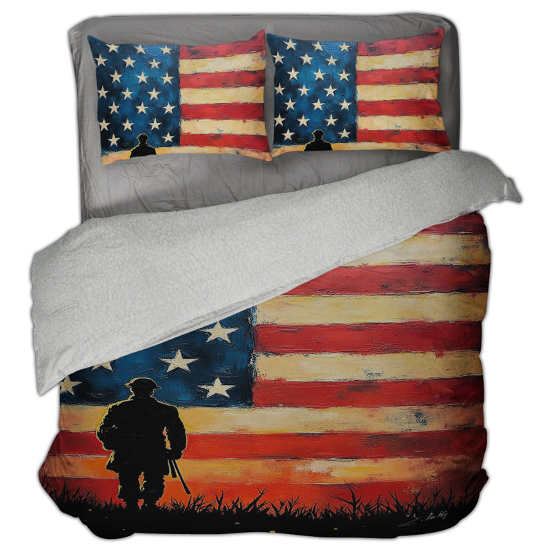 Honor And Glory Sherpa Comforter Set, King