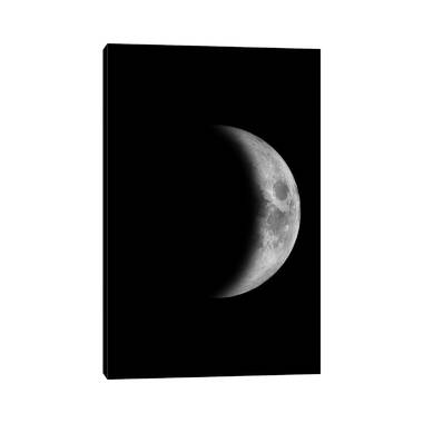 Full Moon - Black Canvas Art Print by GetYourNerdOn