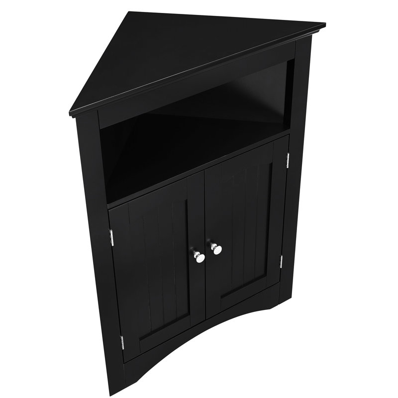 Buffet noir avec tablettes réglables pour la salle de bain, la cuisine et le salon, surface de rangement multifonctionnelle imperméable et facile à nettoyer, assemblage