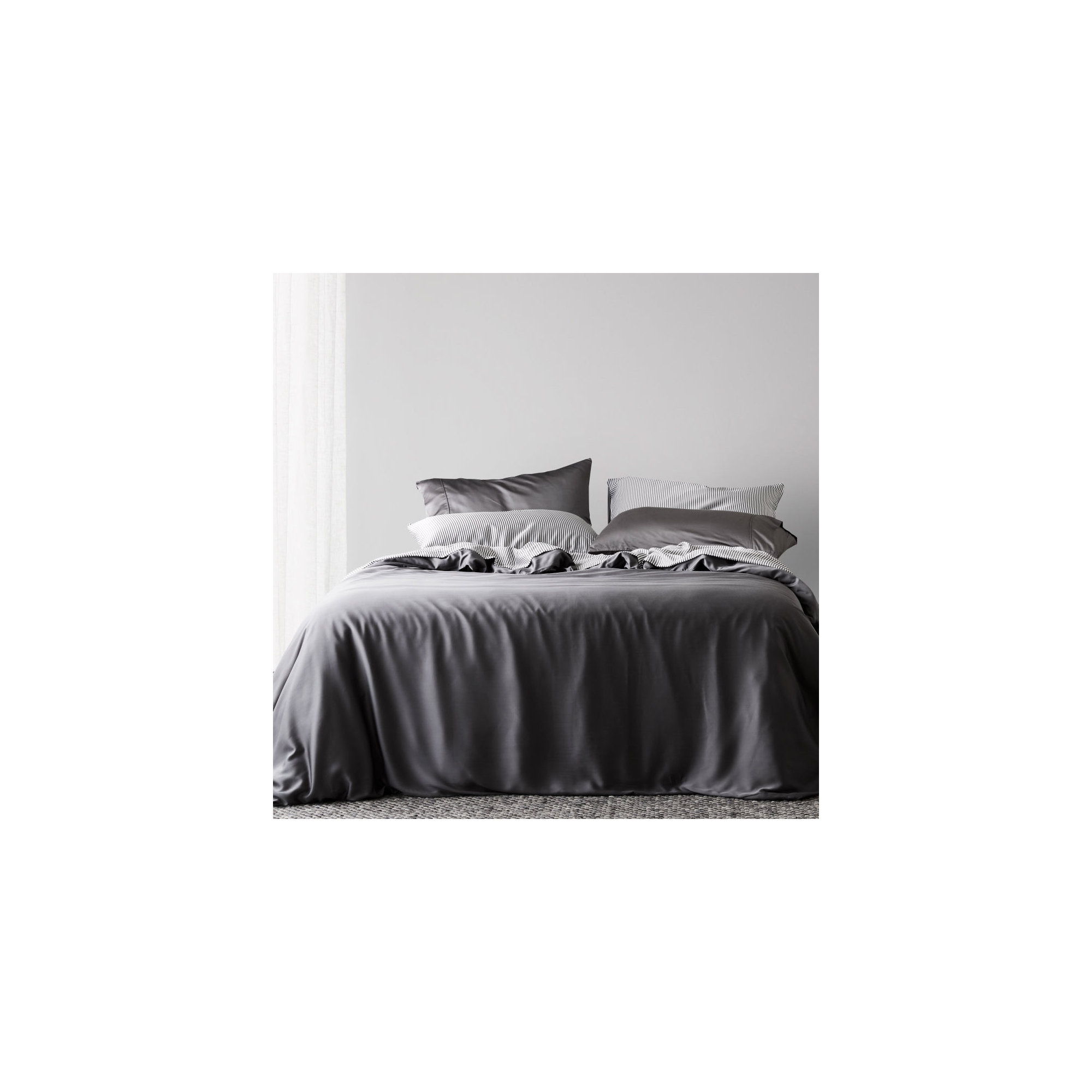 Signature Sateen Duvet Cover, Slate, California King Duvet Cover