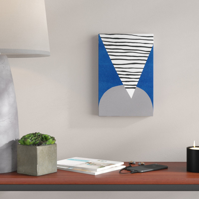 "Memphis in Blue IV" par Renée W. Stramel, reproduction d'art sur toile, H 12 po x l 8 po, Toile tendue