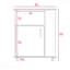 Armoire, porte simple, trois tablettes latérales - blanc