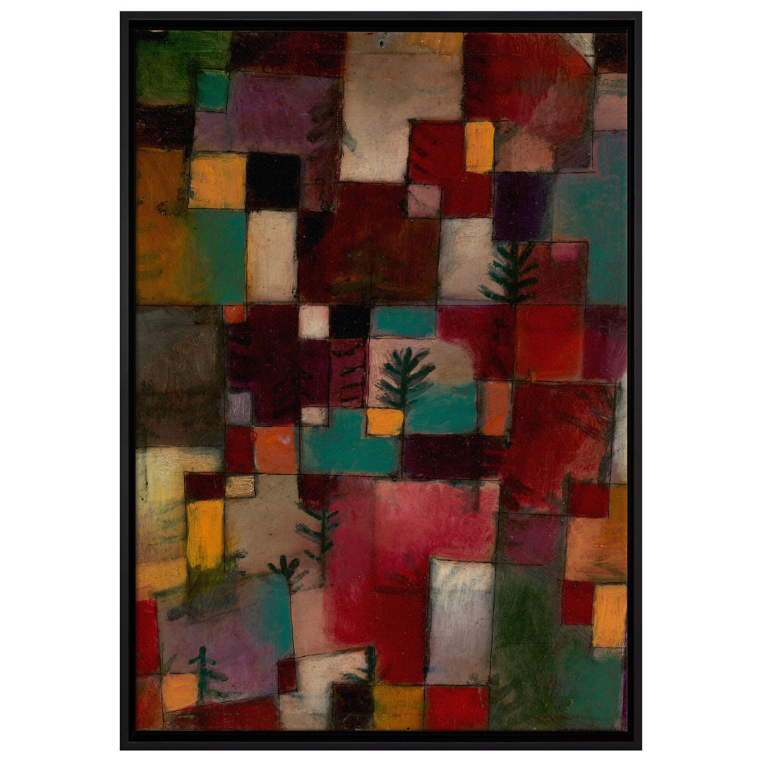 Gerahmtes Leinwandbild Red-Green and Violet-Yellow Rhythms von Paul Klee