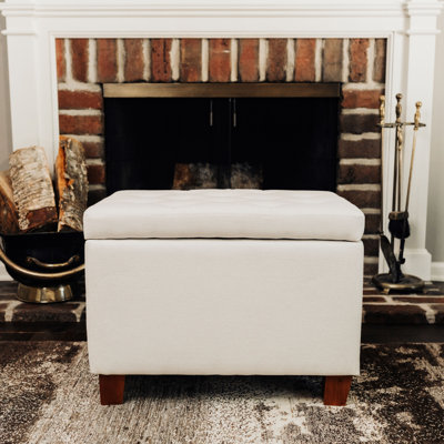 24'' Wide Woven Tufted Rectangle Storage Ottoman with Storage