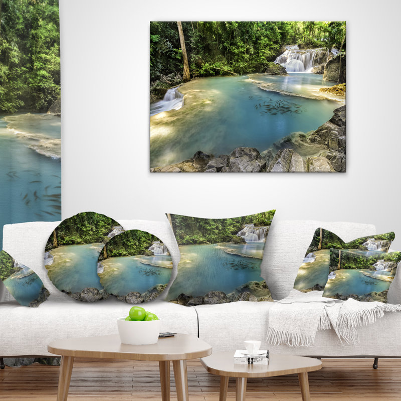 Coussin lombaire en cascade erawan de photographie