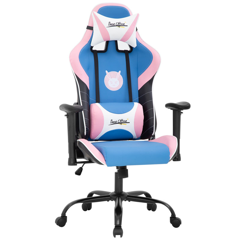 Fauteuil de jeu ergonomique PC avec support lombaire et appui-bras réglable PC E-Sports