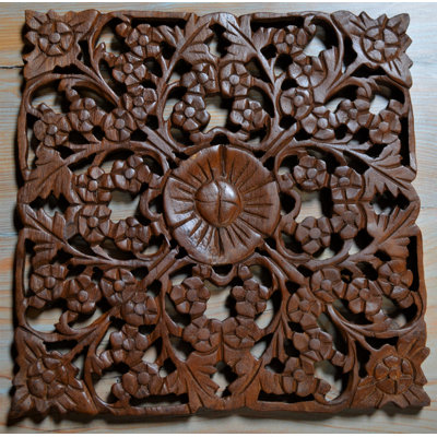 Panneau mural en bois massif 12 po x 12 po brun