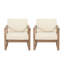Fauteuil club de patio en bois d'acacia durable avec coussins hydrofuges Marengo