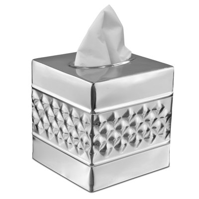 Couvercle de boîte à mouchoirs géométrique en métal gaufré