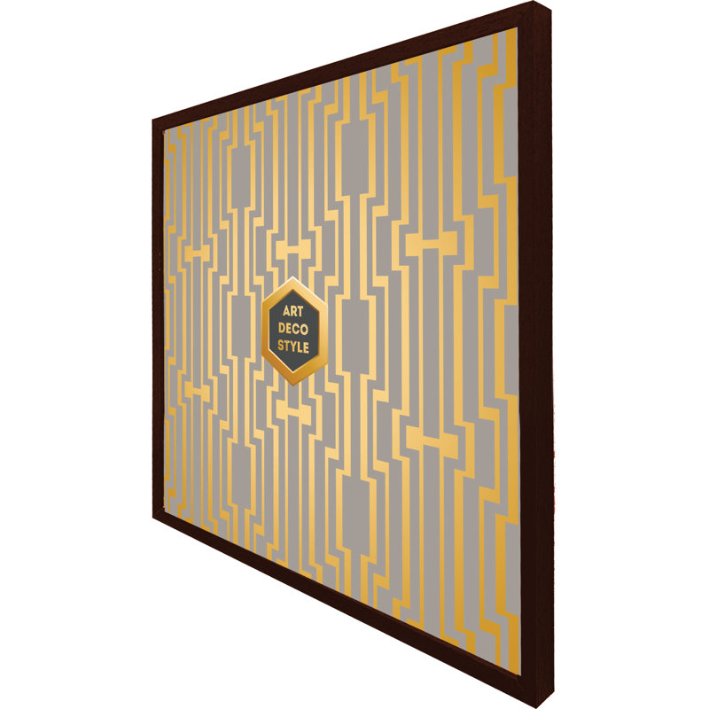Bourbonnais Art Deco Style - Single Picture Frame Print, Black Framed, 51cm H x 51cm W x 4cm D