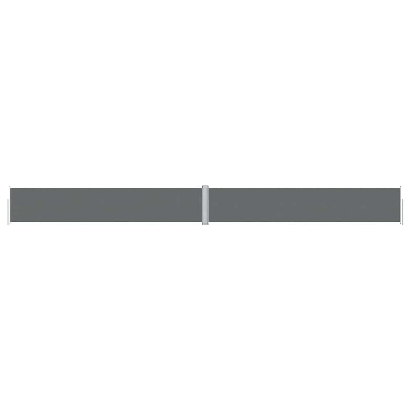 Paravent rétractable avec auvent pliant, Anthracite, H 46,1 po x l 472,4 po