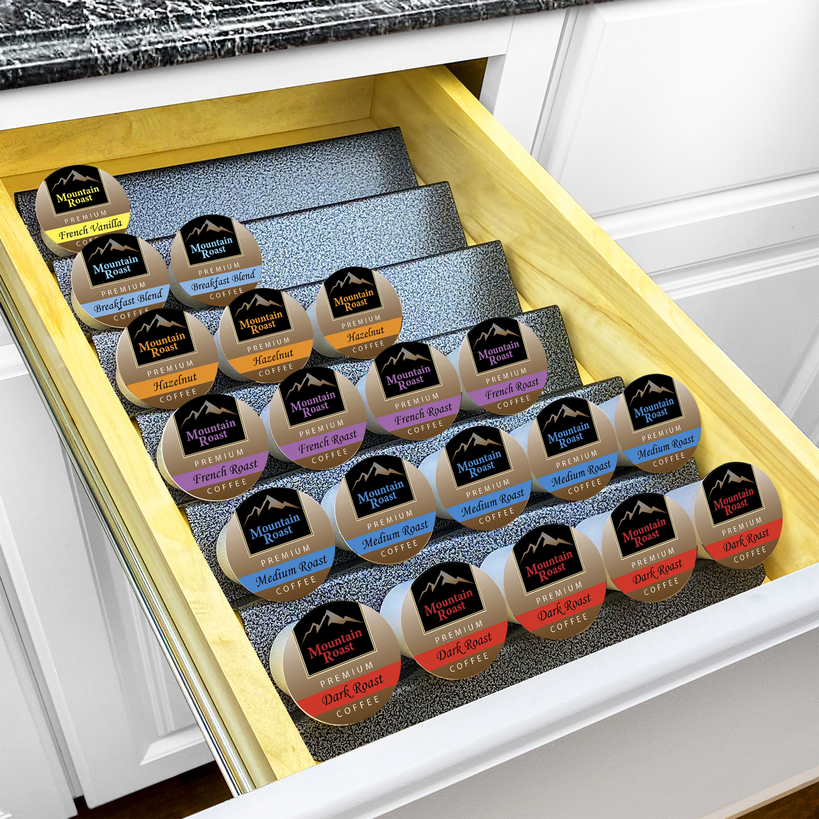 LYNK PROFESSIONAL 10-3/16 Wide K-Cup Coffee Pod Drawer Organizer for Kitchen  Cabinets