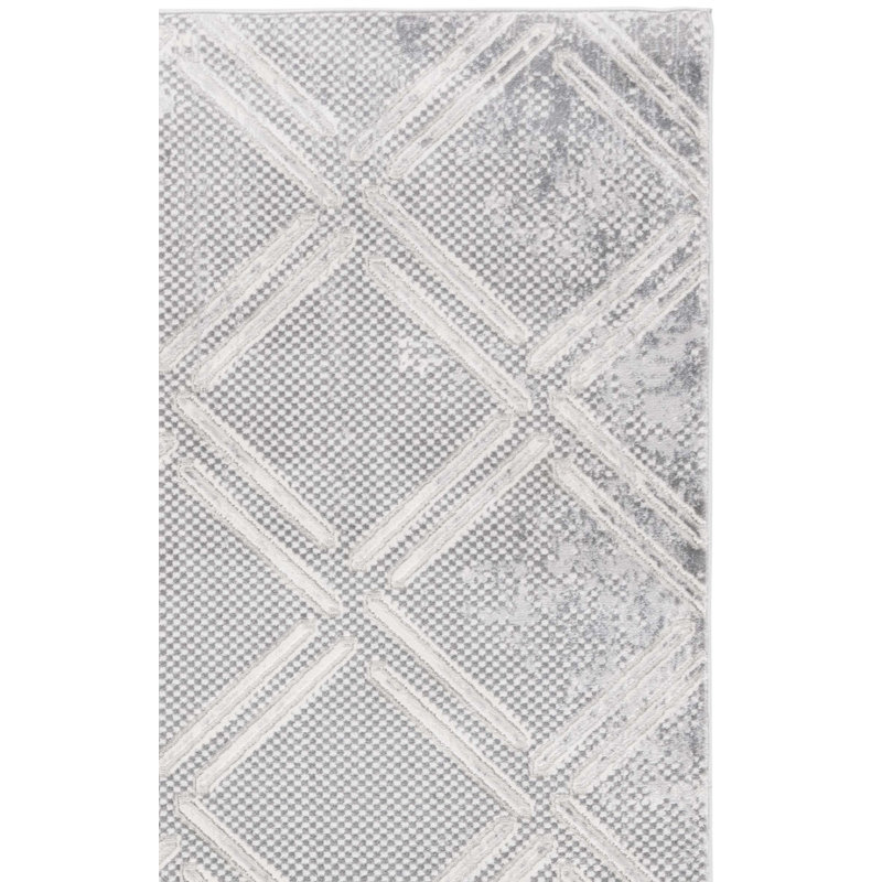 Tapis gris / ivoire Hanna 119, Tapis de couloir 2 pi x 8 pi