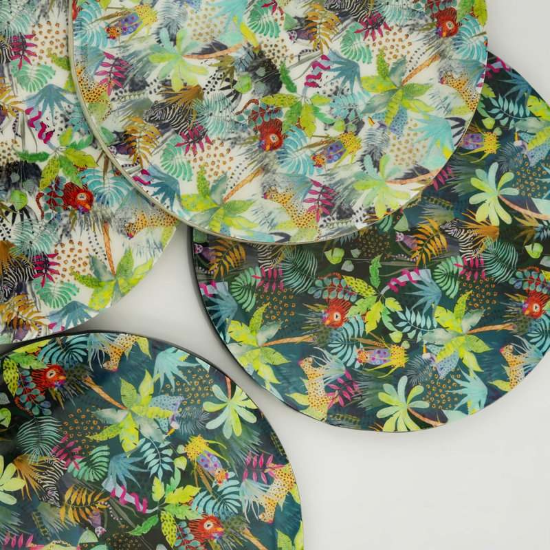 Ensemble de 4 sous-verres Jungle Bloom