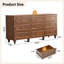  Commode 9 tiroirs de style minimaliste rétro -126230437