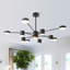 10 - Light LED Sputnik Modern Linear Chandelier