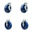 8 Inch Solid Polyurethane Caster Set with 2 Brakes/Swivel Lock 2 Rigid SCC