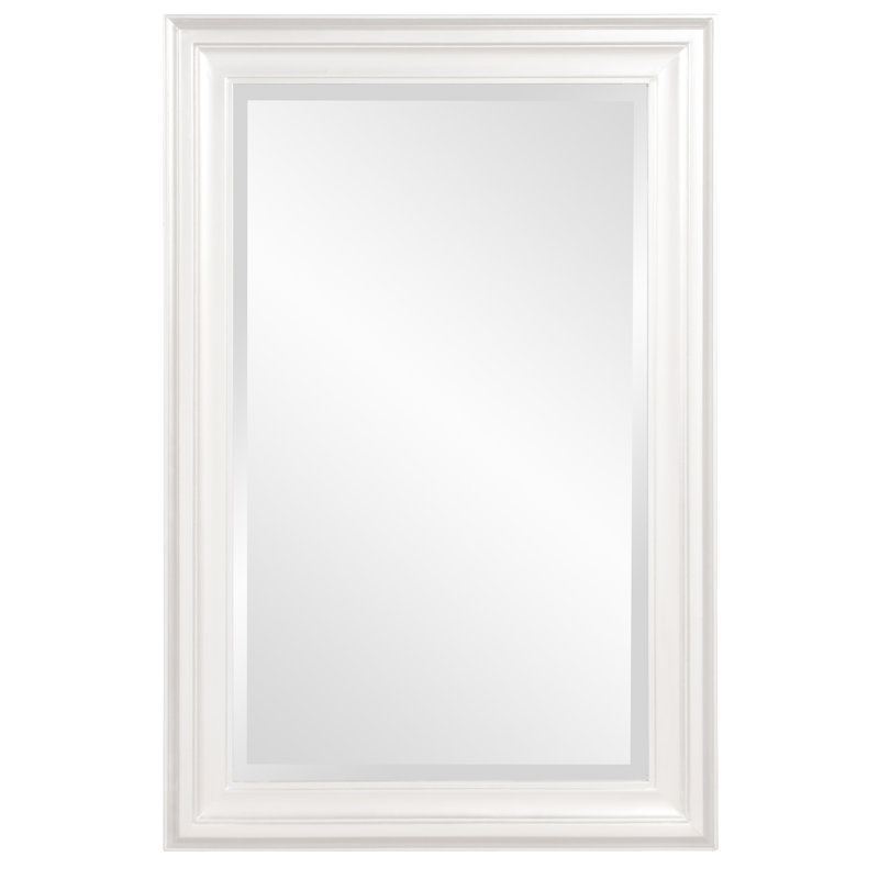 Cyrus Wood Rectangle Wall Mirror, White
