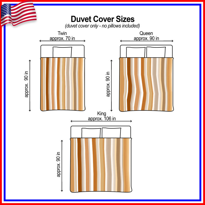 Brown Stripes Bedding Pattern Duvet Cover Modern, King