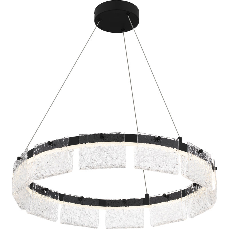 Luminaire suspendu DEL intégré Maks, Noir mat