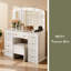 Meuble-lavabo luxueux avec 10 ampoules Hollywood, 3 modes d'éclairage couleur, une coiffeuse classique avec tabouret rembourré et 9 tiroirs de rangement pour la chambre à coucher