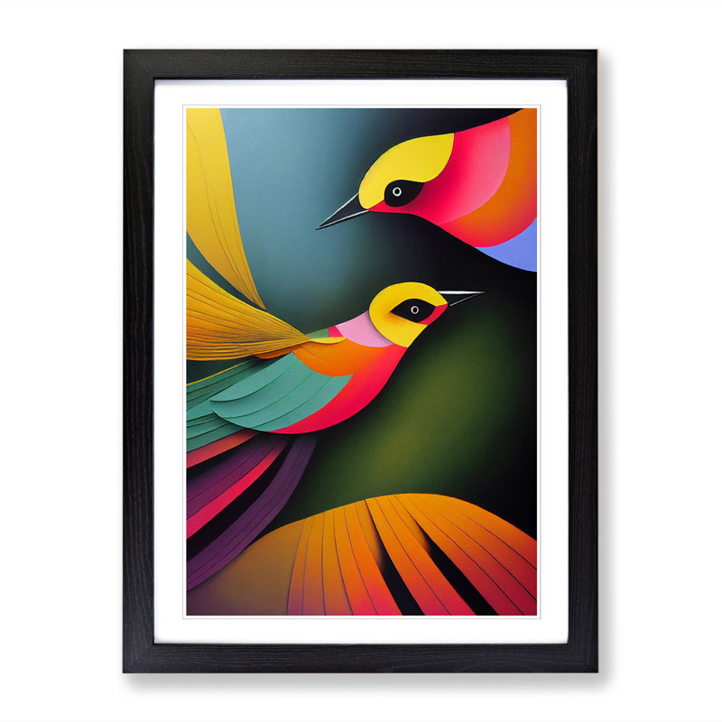 Bird Action Vol.2 - Single Picture Frame Print, 64cm H x 46cm W, Black Framed