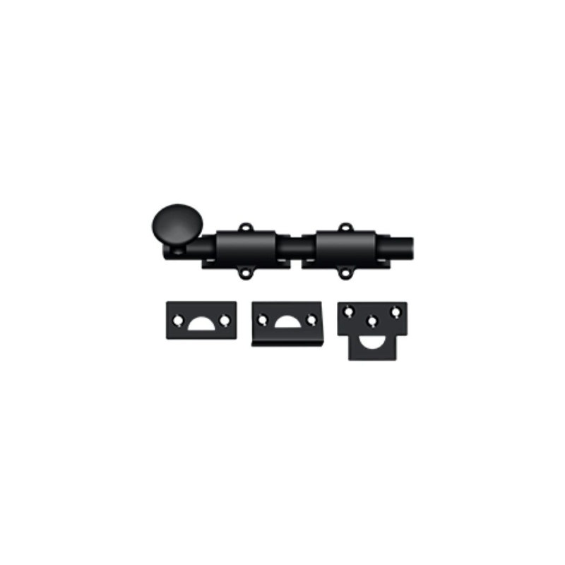Deltana 8SB26 8" Surface Bolt; Heavy Duty; Bright Chrome Finish, Black