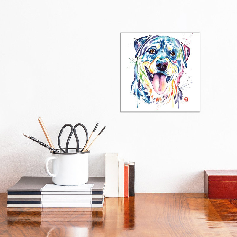Rottweiler by Lisa Whitehouse - Wrapped Canvas Painting, 30.48 cm H x 30.48 cm W