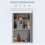 Armoire de salle de bain à miroir avec cadre vertical en acier inoxydable 16 po x 24 po, organisateur de rangement mural avec porte simple