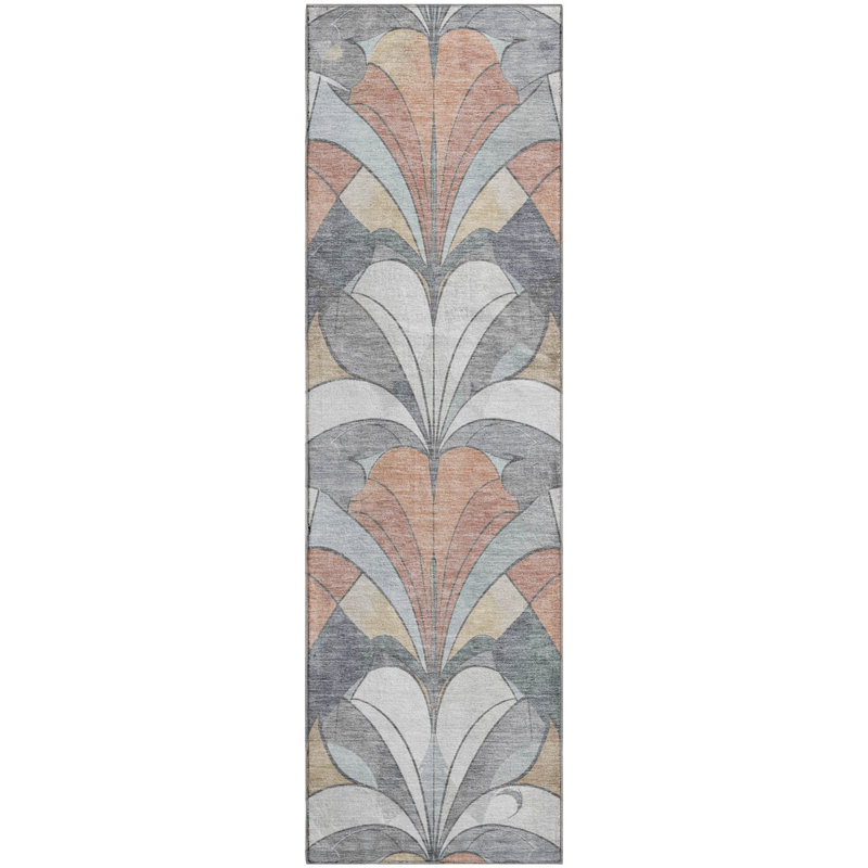Premium Machine Washable Mayfield modern Rug, Gray, 2'3" x 7'6" Runner