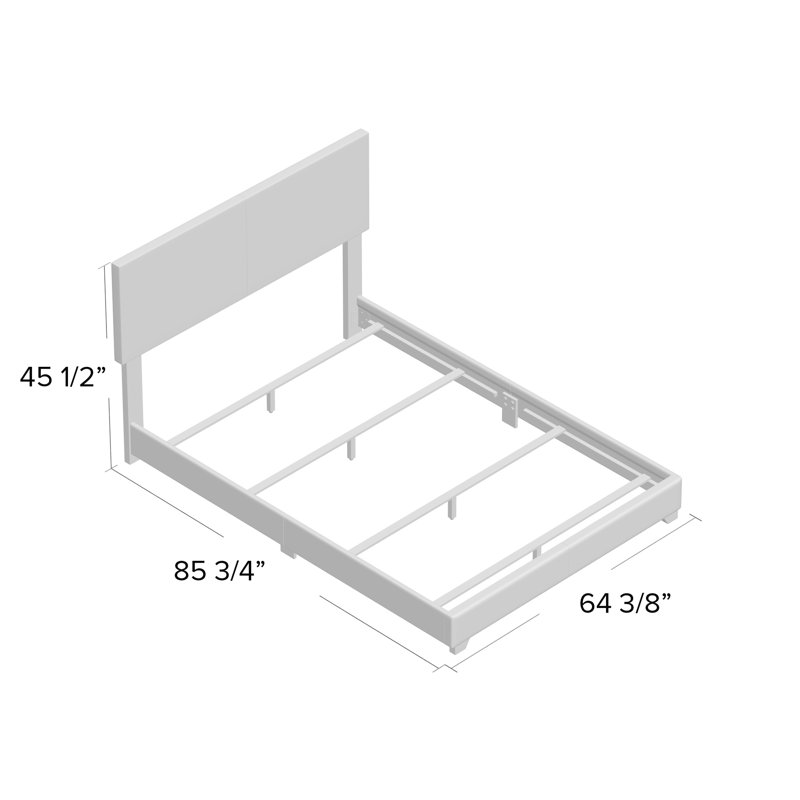 Beckville Upholstered Low Profile Standard Bed, Queen, Smoke Linen