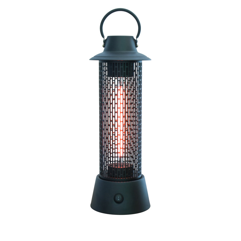 Portable Black Infrared Electric Outdoor Heater with Safety Features