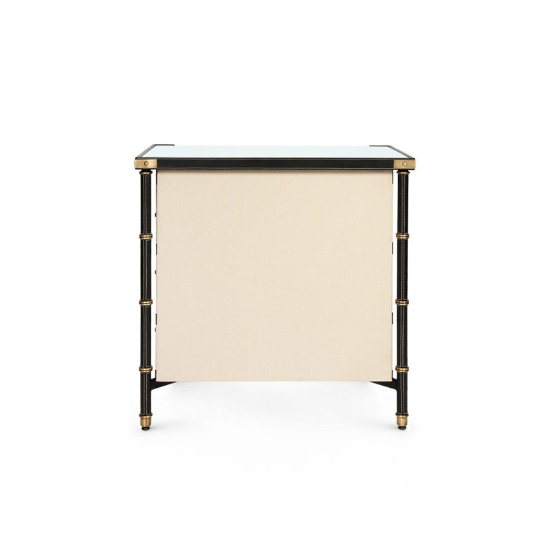 Toulon End Table, Black/Beige