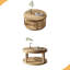 Table basse et canapé de 31,5 pouces en bois massif rond - plateau épaissi à deux niveaux, pieds robustes, table circulaire pour le salon