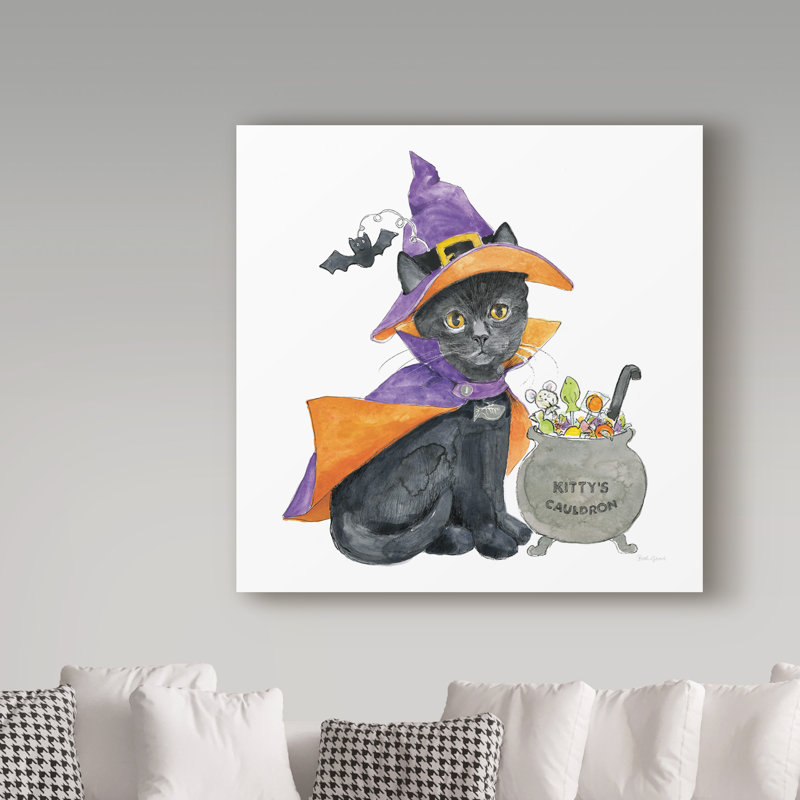 « halloween animaux i », art sur toile, H 35 po x l 35 po x P 2 po