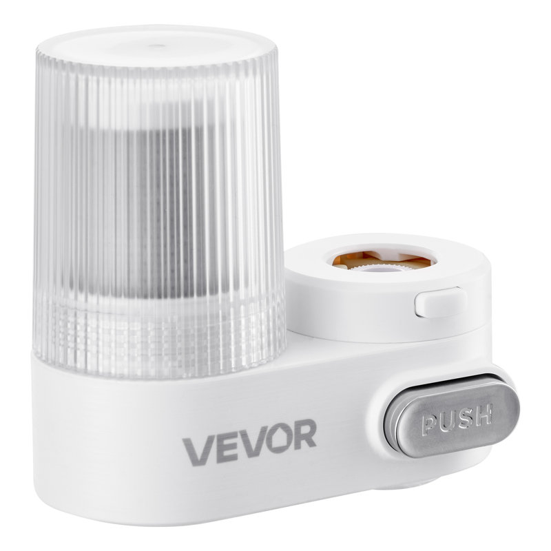 Faucet Mount Water Filter Sink Water Purifier for Kitchen Vertical, White