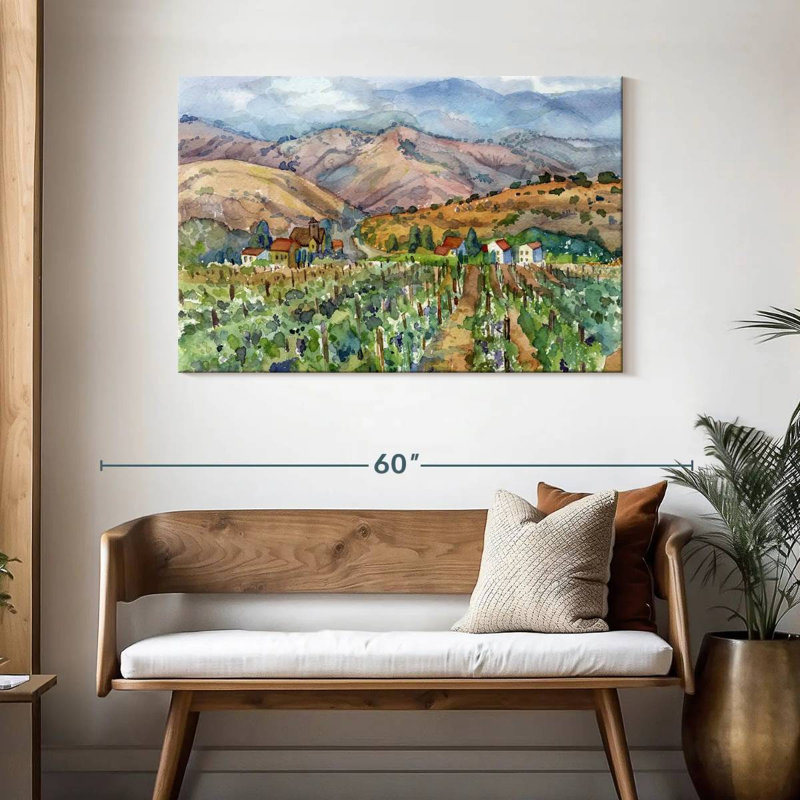 Paysage avec vignoble Alvord, H 30 po x l 45 po