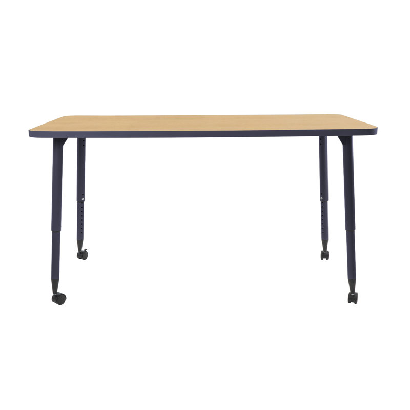 Adapte 24 x 48 Rectangle Thermofused Activity Table with Adjustable Tapered Legs, 30" x 60", North Sea/Navy